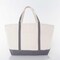 Large Classic Tote -- 18 oz. Heavyweight Durable Canvas -- Natural Canvas & Gray Color